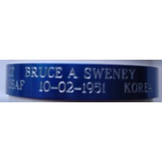 Custom order Korean War Blue Aluminum PoW/MIA  Bracelet